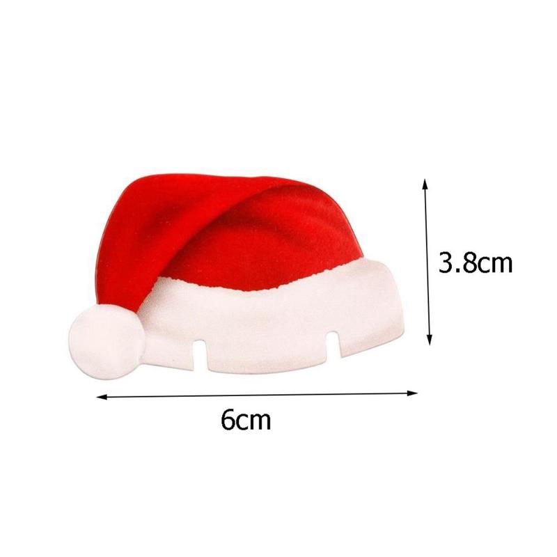 10Pcs/Pack Christmas Decoration For Table Cup Card Xmas Party Supplies Wine Glass Ornament