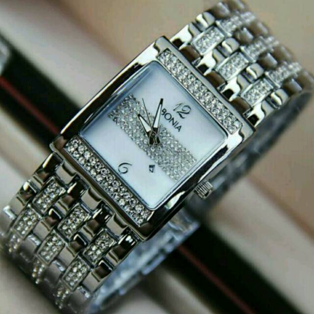 Jam Tangan Wanita Elegant Exclusive Bonia Italy Premium Watch Silver