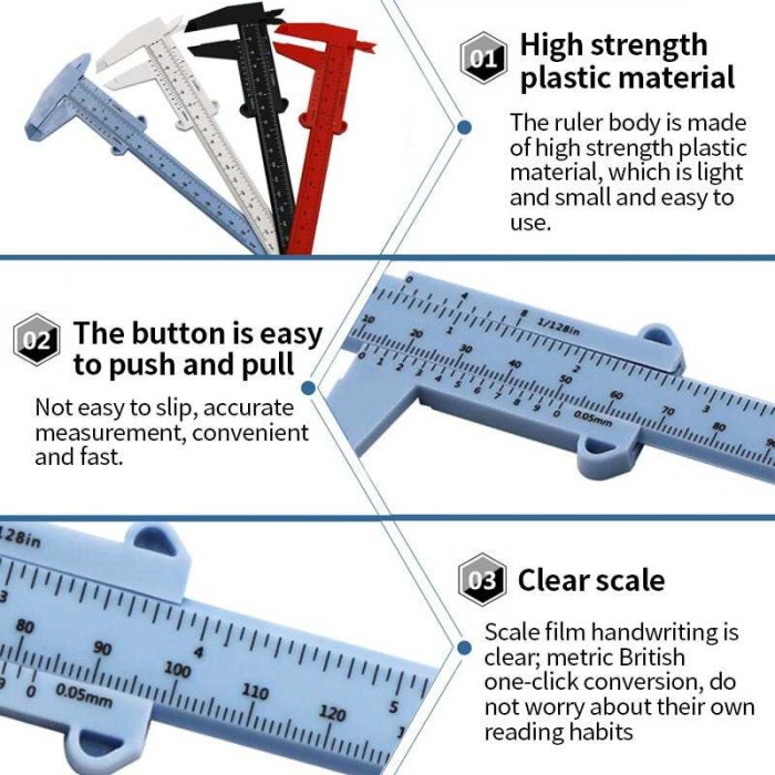 Jangka Sorong Vernier Caliper Gauge Micrometer 150mm - QST-600 - Biru