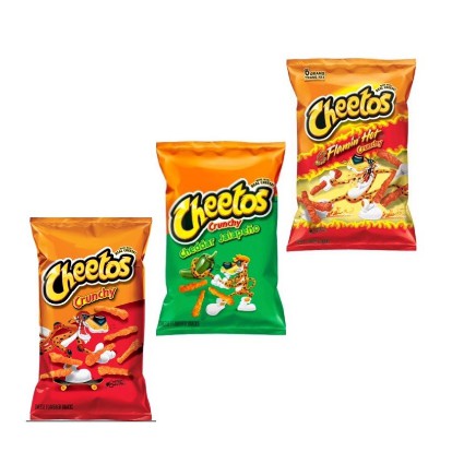 

Cheetos Crunchy Cheese - Cheetos Cheddar Jalapeno Crunchy - Cheetos Crunchy Flamin Hot/USA