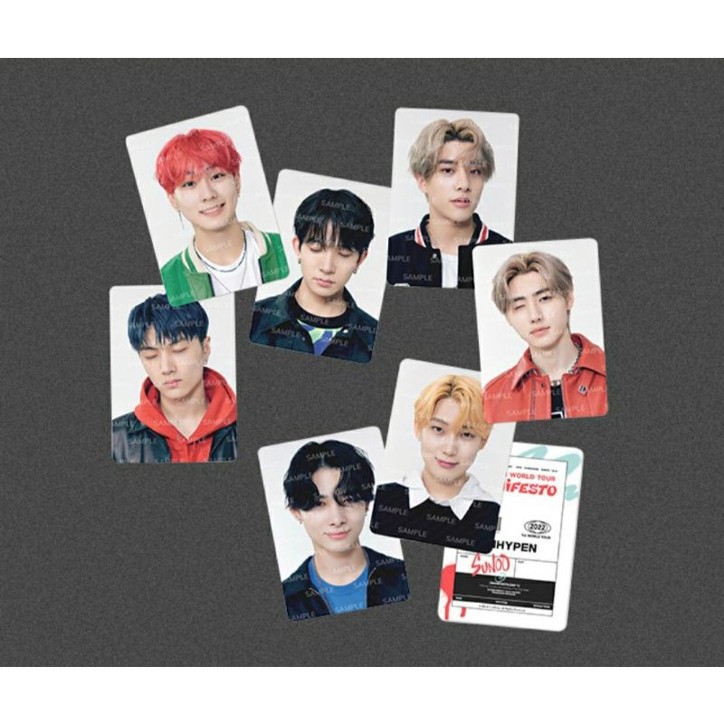 Lenticular manifesto world tour enhypen jungwon jay sunghoon jake sunoo niki preorder photocard pc l
