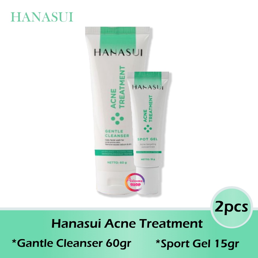 Paket Hanasui Acne Treatment 2pcs(Cleanser 60gr+Sport Gel 15gr)