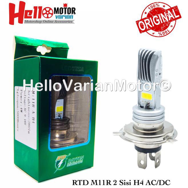 Lampu Utama Headlamp Led 2 Sisi Rtd M11R H4 Ac/Dc