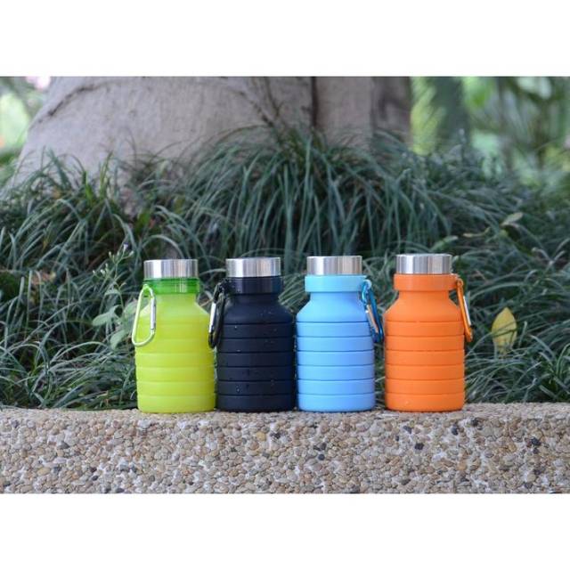 550ml Folding silicone bottle/Botol minum silicone outdoor/Botol gym