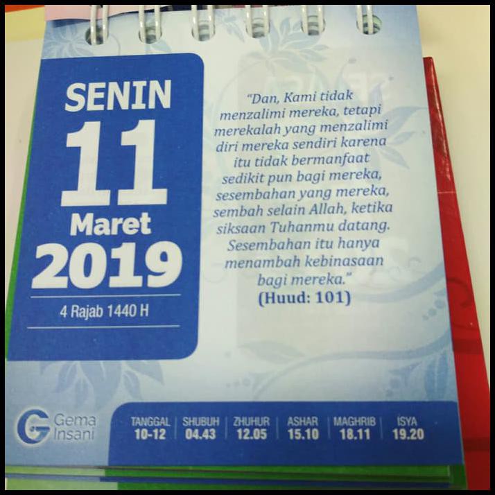 

New Edition! Kalender Harian 2019 (Muslim) - Gema Insani