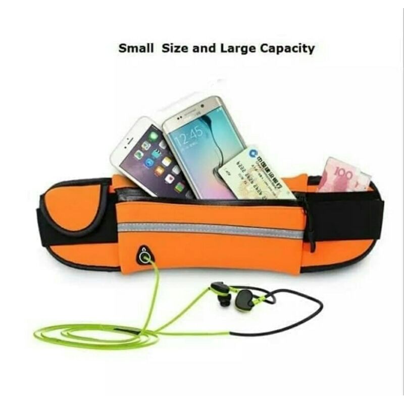 tas pinggang waistbag pria wanita olahraga waterproof tas hp gadget tas bersepeda lari