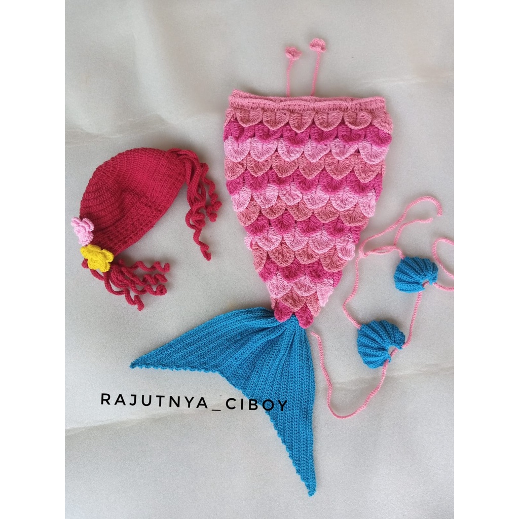 BAJU RAJUT BAYI / COSTUM / PROPERTI FOTOGRAFI / BABY PHOTOSHOOT MERMAID SEMBUR