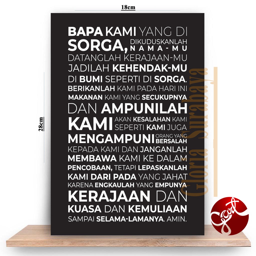 Terlaris Hiasan Dinding Kristiani Mdf 040 Doa Bapa Kami Shopee Indonesia