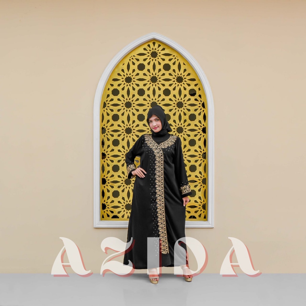 Baju Muslim Abaya Bordir Gamis Maxi Dress Arab Hitam Syari Bahan Jetblack Premium Bisa Buat Sehari-hari atau Kondangan Gamis Untuk Remaja Dewasa atau Ibu Terbaru Modern