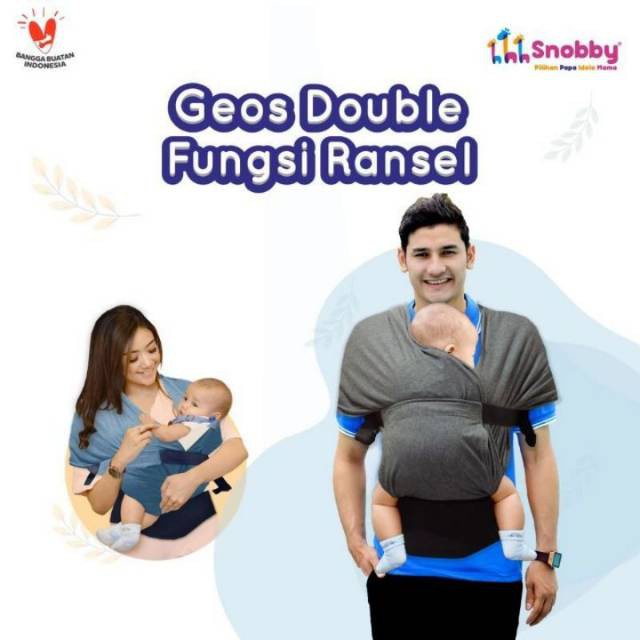 Gendongan Baby Wrap M-Shape  Snobby / Gendongan Kaos Nagita