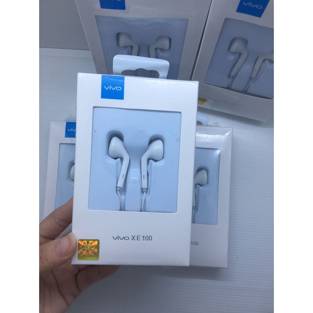 Headset Vivo XE 100 Original100% Stereo Bass Jack3.5MM Y11 Y11S Y12S Y15 Y17 Y19 Y20 Y20I Y20S Y21