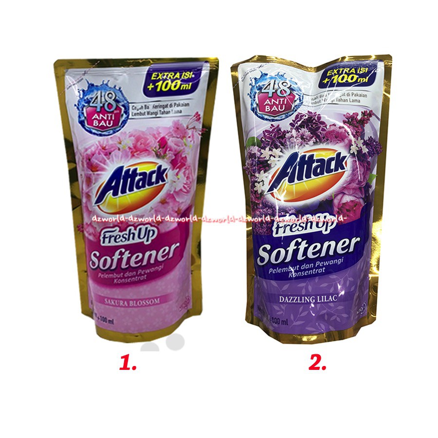 Attack Fresh Up Softener 800ml Sakura Blossom Dazzling Lilac Pelembut Pewangi