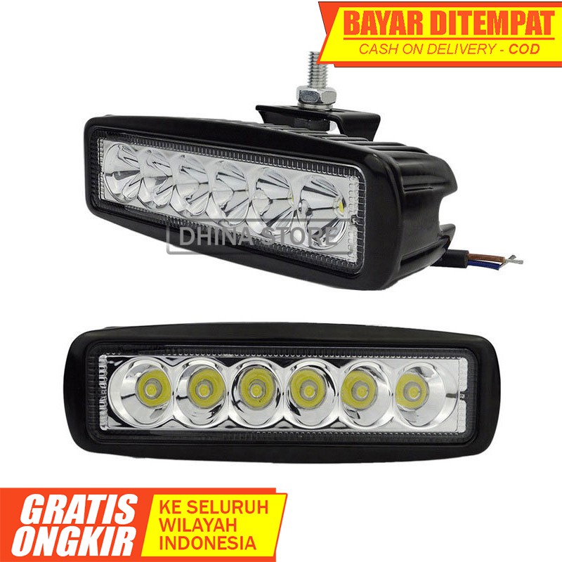 BAYAR DITEMPAT -  Lampu Tembak LED Slim 6 Mata Lampu Sorot Lampu Kabut Lampu Offroad 18W 6 Mata