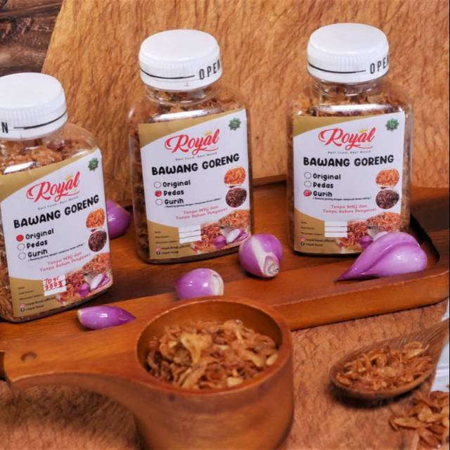 

Royal Bawang goreng original , bawang goreng pedas , bawang goreng brebes