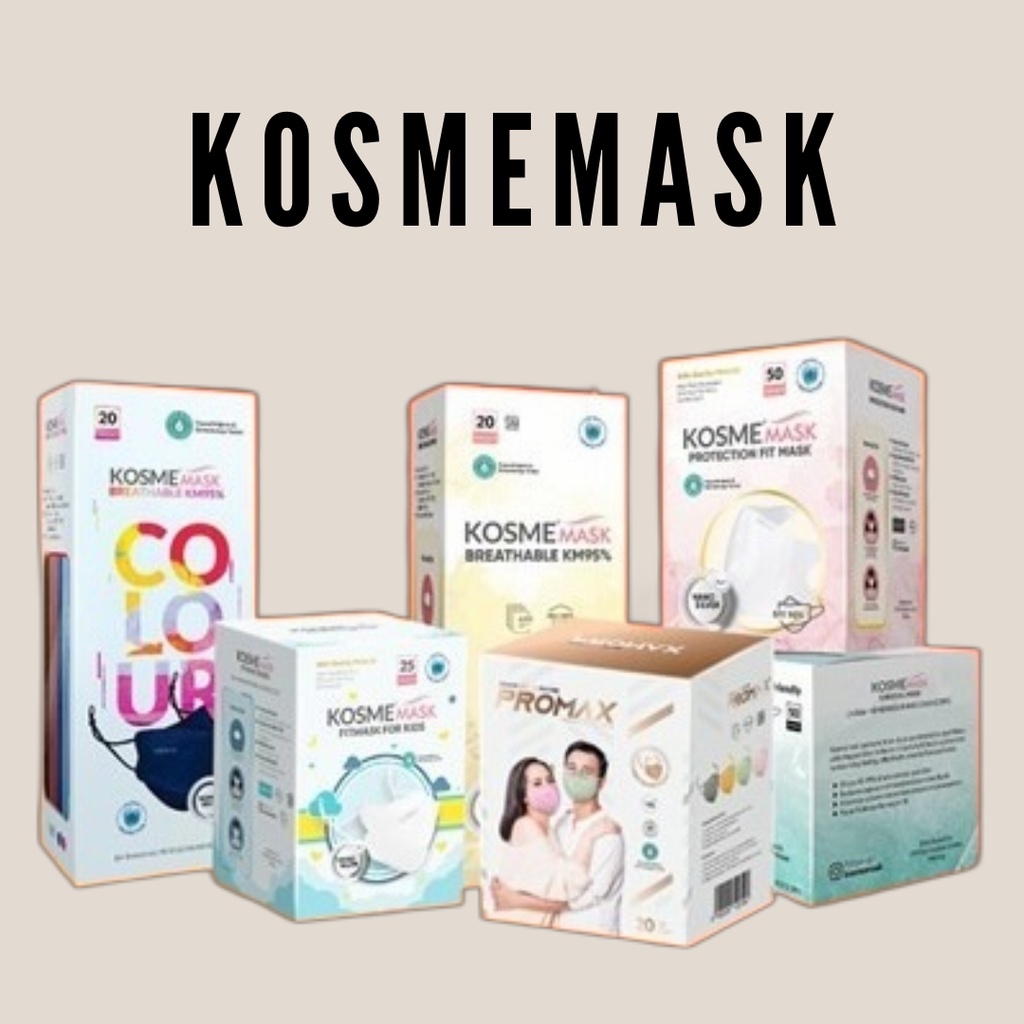 Kosme Mask Fitmask Putih Hitam Hijab Masker Duckbill Anak Fitmask Kids Promax X Rans Kosmemask kM95 Warna Kf94 Masker