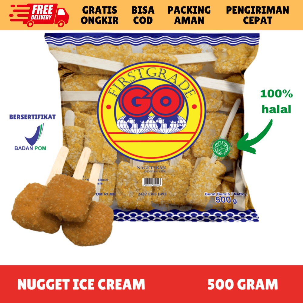 [FROZEN FOOD GO] NUGGET ICE CREAM ISI 24 BESAR / 30 KECIL (500 GRAM)