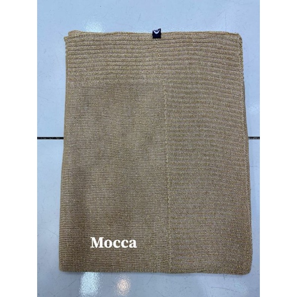 PASHMINA RAJUT GLITER / PASHMINA RAJUT PENGANTIN / PASHMINA PREMIUM-Mocca