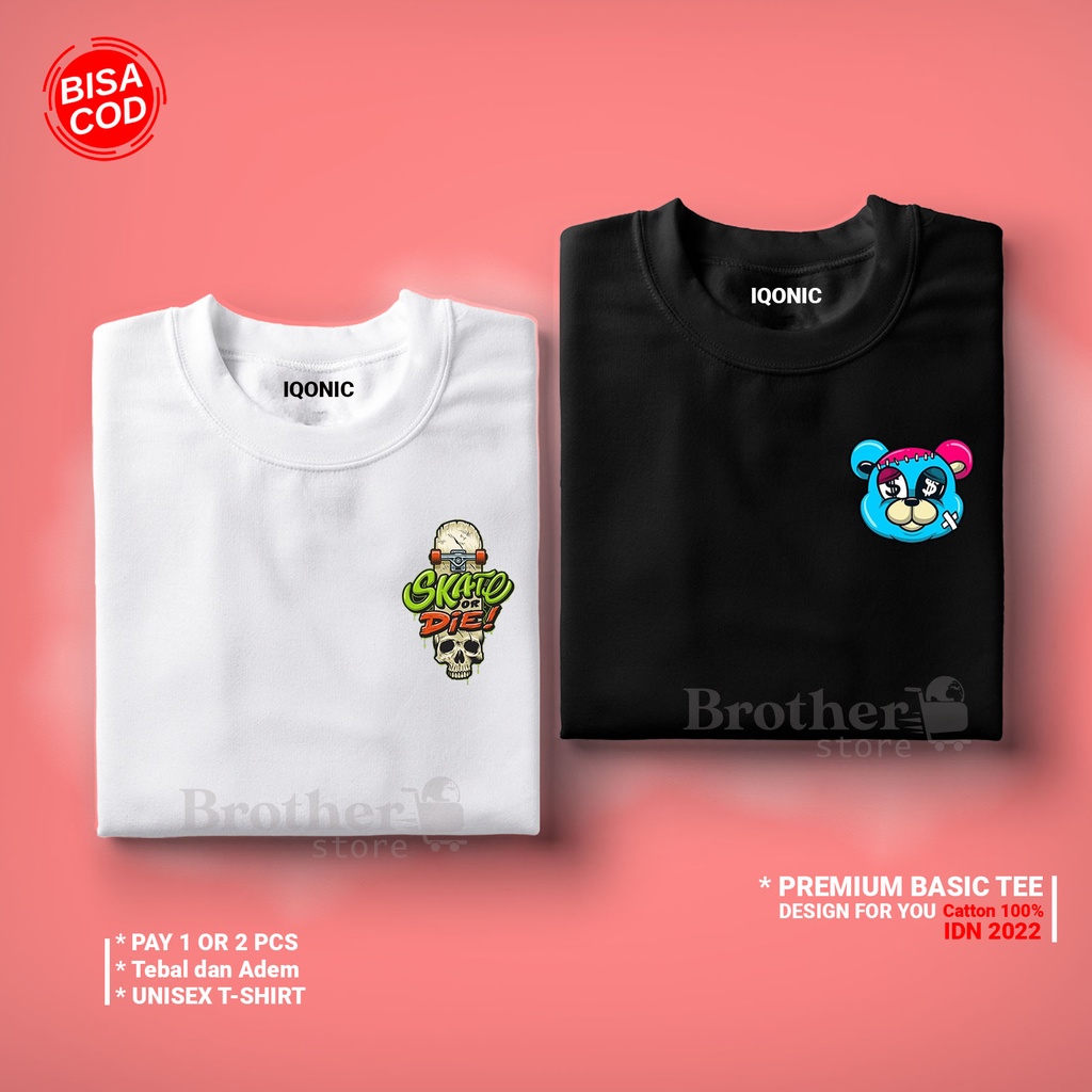 ( PROMO COD ) BROTHER STORE / Kaos Distro Pria / Kaos Distro100% Catoon Combed 24s / Articel Skate Bear