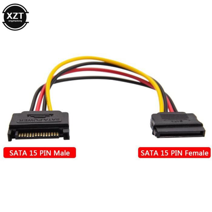 

PROMO - XZT Kabel SATA Power 15 PIN Famale ke Male 0.5 Meter