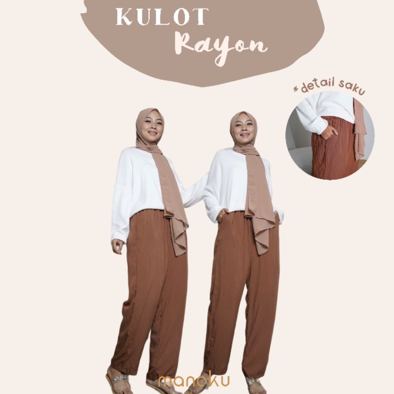 KULOT RAYON POLOS JUMBO / CELANA KULOT RAYON