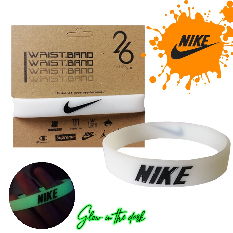 GELANG TANGAN PRIA - GELANG KARET ORI WHITE GLOW
