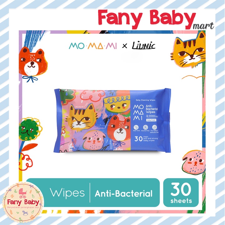 MOMAMI X LIUNIC ANTI BACTERIAL WIPES 30'S