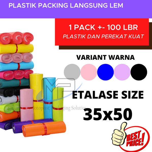 

plastik packing polymailer HD uk 35x50 isi 100 lbr - Hitam