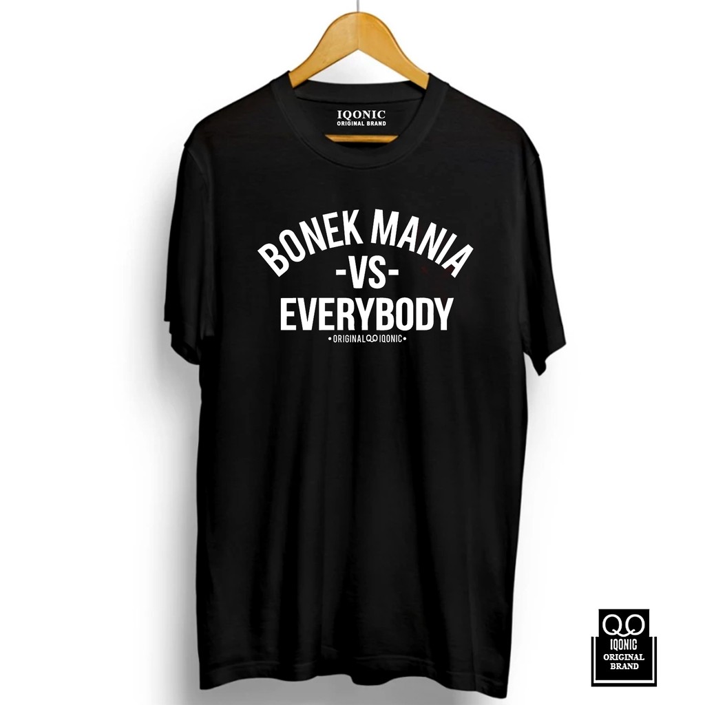 Kaos Distro Men &amp; Women BONEK VS EVERYBODY Text White- Original Premium Quality 100% Catoon