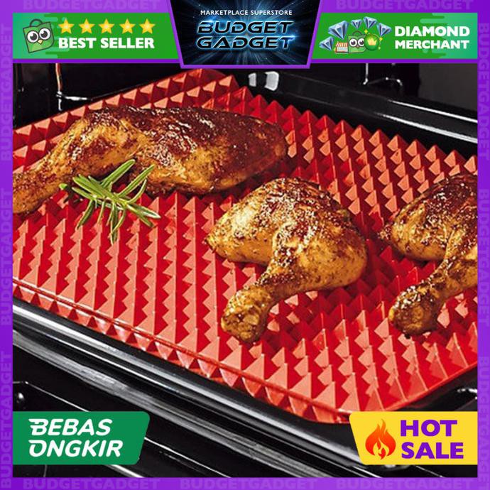 Alas Masak Pyramid Silicone Non-stick Oven Baking Tray Mat - JJ1370-01 - Red 7RHZ2DRE