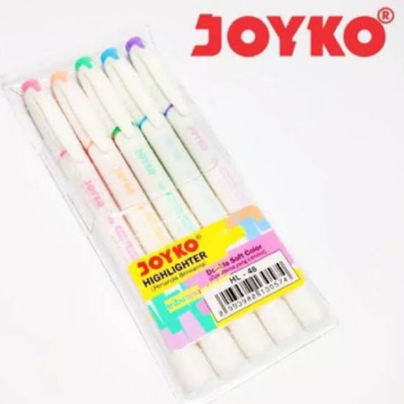 

JOYKO Highlighter 5 Warna Pastel HL-46 Stabilo Penanda Warna-Warni Double Soft Color