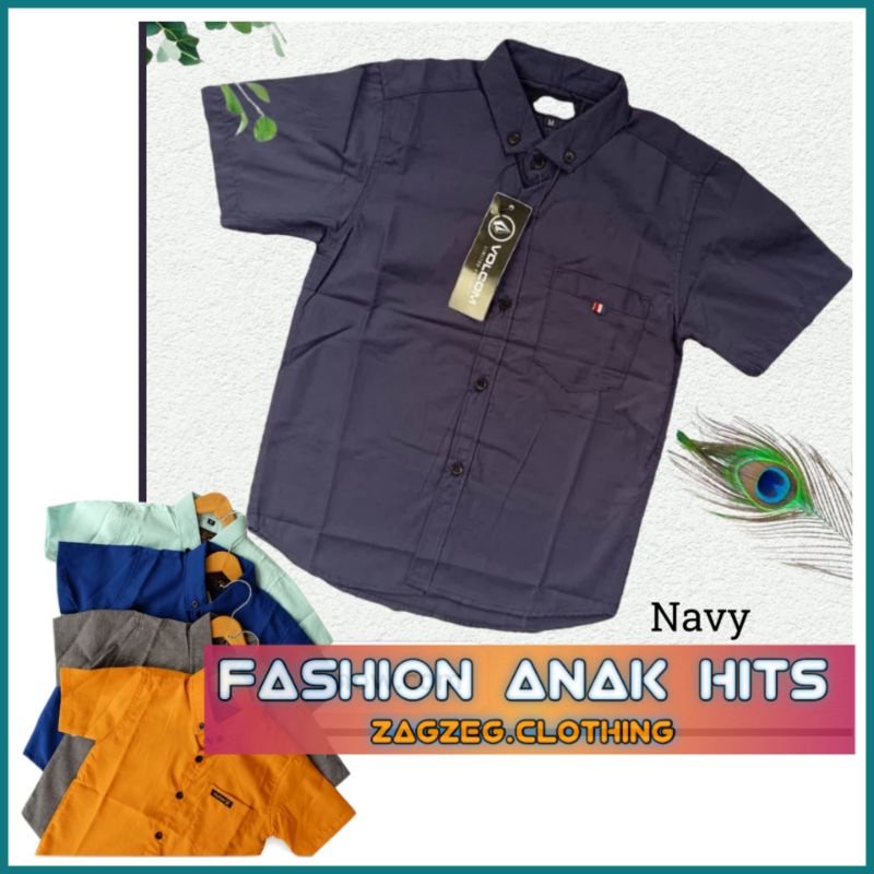 KEMEJA NAVY ANAK LAKI LAKI LENGAN PENDEK POLOS COWOK UMUR 1 2 3 4 5 6 7 8 9 10 TAHUN FASHION BAJU ANAK Baju Kemeja Anak Laki Laki Poplin Oxford usia 1-10 tahun Bayi Cowok Polos Zagzeg Clothing