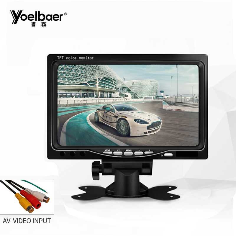 Yoelbaer Layar Monitor Mobil TFT LCD 7 Inch / TFT Monitor LCD Mobil Kaca Layar Penuh Video Visual