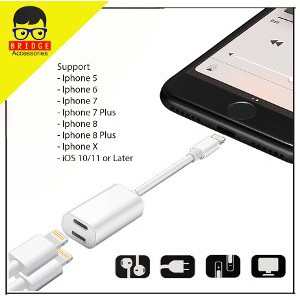 Dijual Murah   Converter Iphone 7 Lightning to Double Lightning Jacks Y Cable Murah