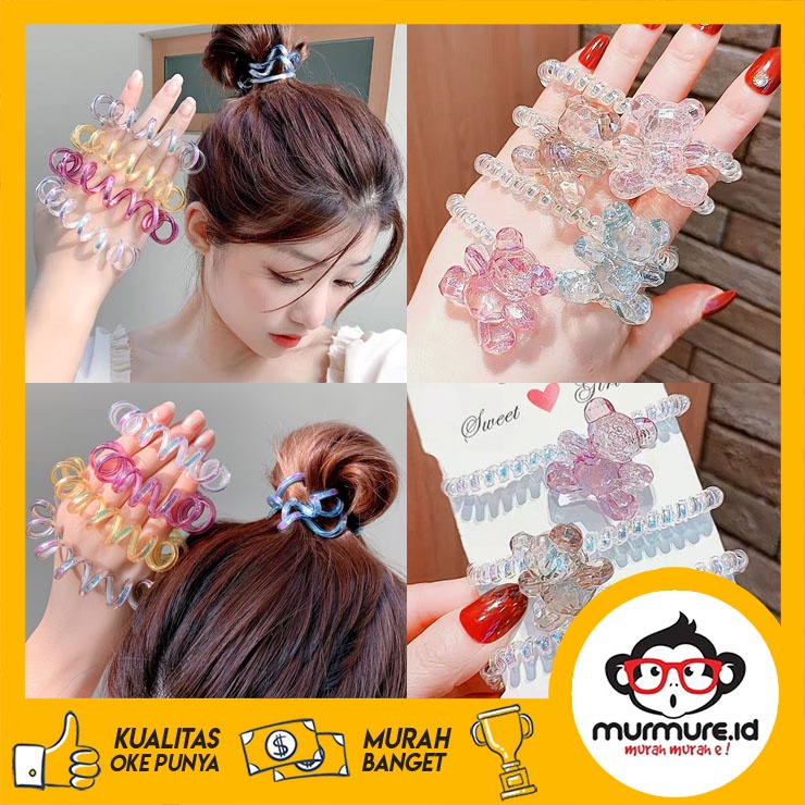MURMURE.ID | IKAT RAMBUT SPIRAL KABEL TELEPON JUMBO TEBAL / KUNCIR RAMBUT SPIRAL / KARET RAMBUT SPIR