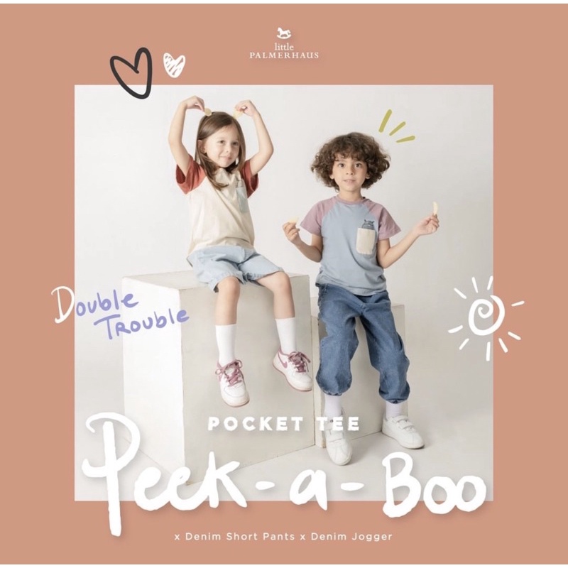 Palmerhaus Pocket Tee Peek a Boo Series by Little Palmerhaus - Kaos anak murah