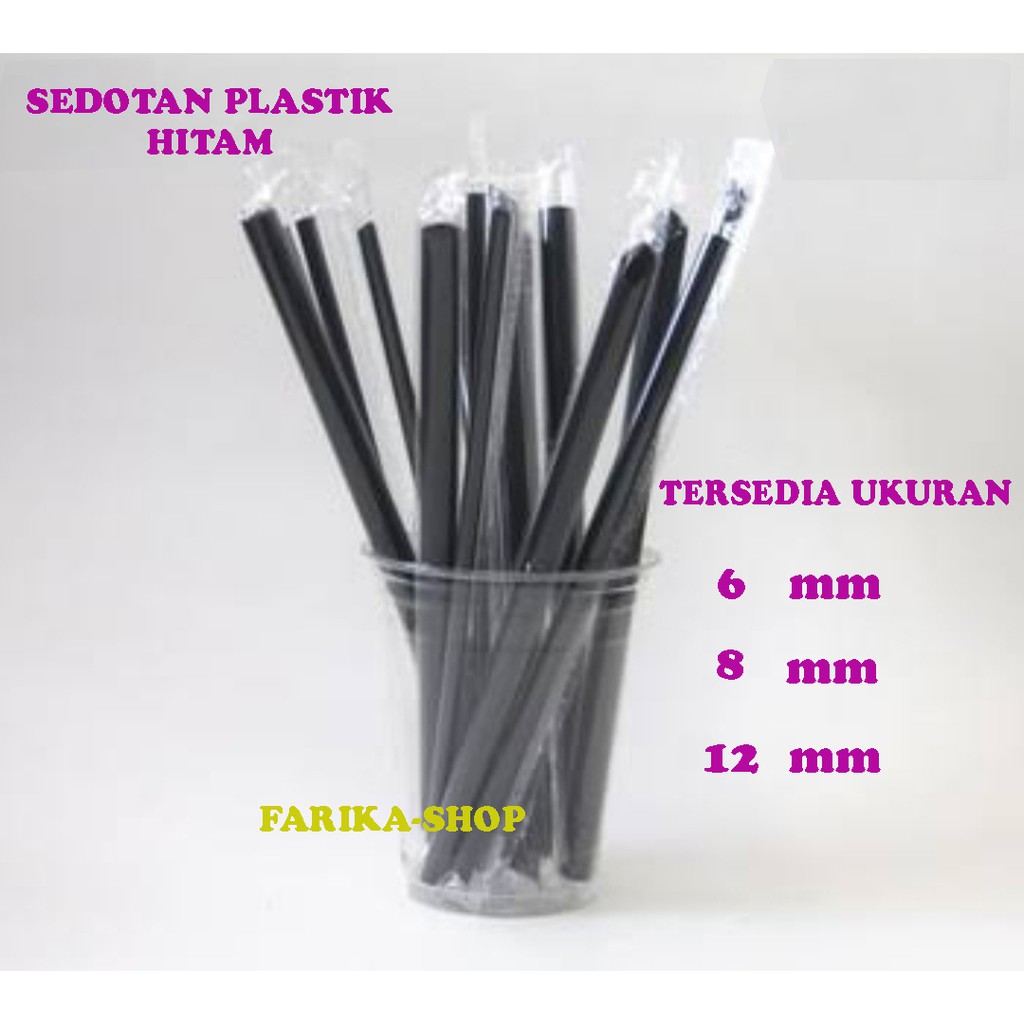 Sedotan Plastik Hitam Steril Bungkus Plastik