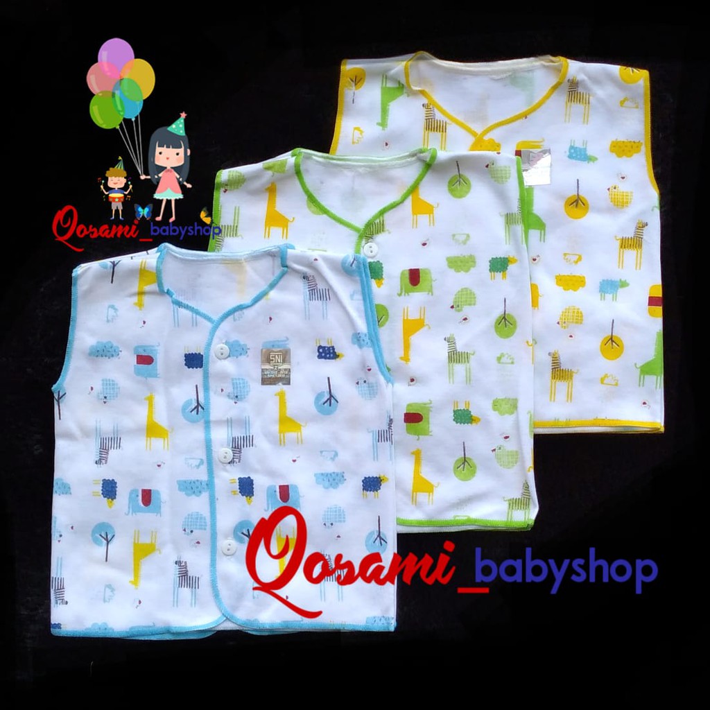 SHANKUSEN 3 pcs Baju Kancing Buntung Bayi Newborn SNI