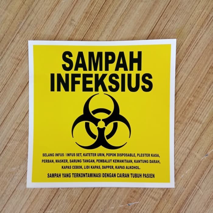 stiker sampah infeksius / sign stiker sampah b3 uk 15x15cm sign rambu