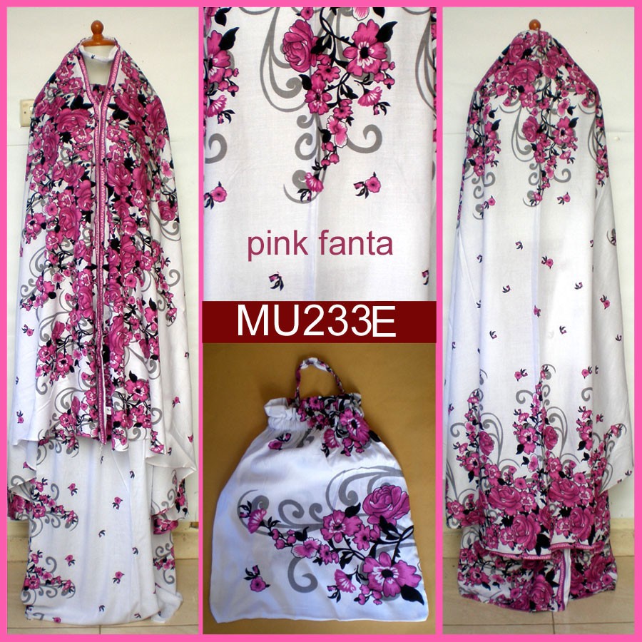 Mukena Bali Putih Bunga Mawar, Jumbo - MU233