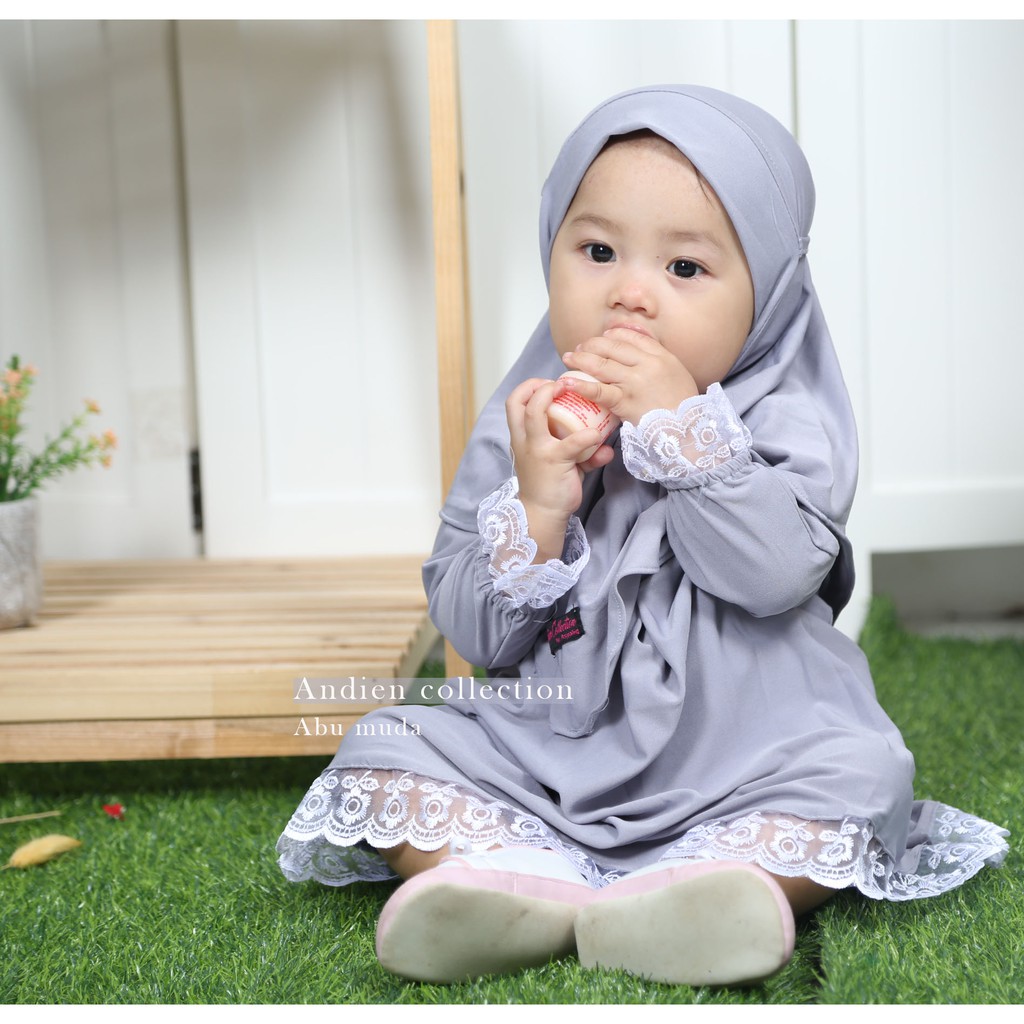 Dress  Khalisya/ GAMIS SET JILBAB  ANAK PEREMPUAN ( SIZE XS- S- M- L )