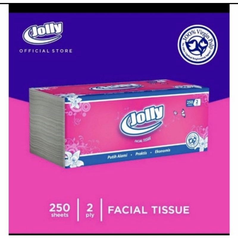 TISSUE FACIAL JOLLY 250 SHEET 2 PLY Tisue Tisu Murah