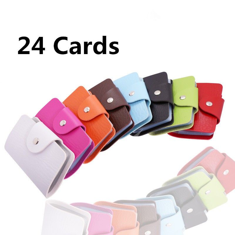 Dompet Kartu 24 slot kancing kulit - card holder wallet