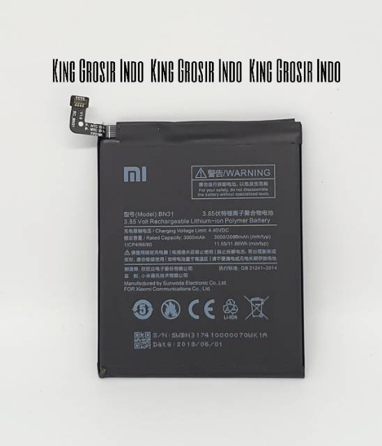 Baterai Xiaomi BN31 Original 100% Xiaomi Redmi Note 5A Redmi 5X Redmi A1 Battery Batere Batre BN 31