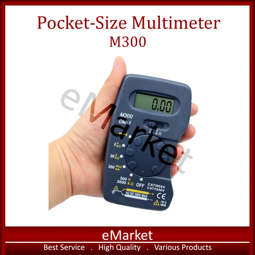 Pocket Size Digital Multimeter - M300 Ukuran Saku Mini Tipis / Avometer Multitester Multi Tester