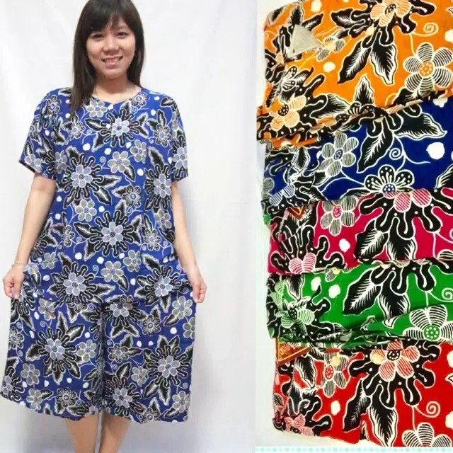 Baju Tidur Singlet Batik Pekalongan Best Seller Setelan 3/4