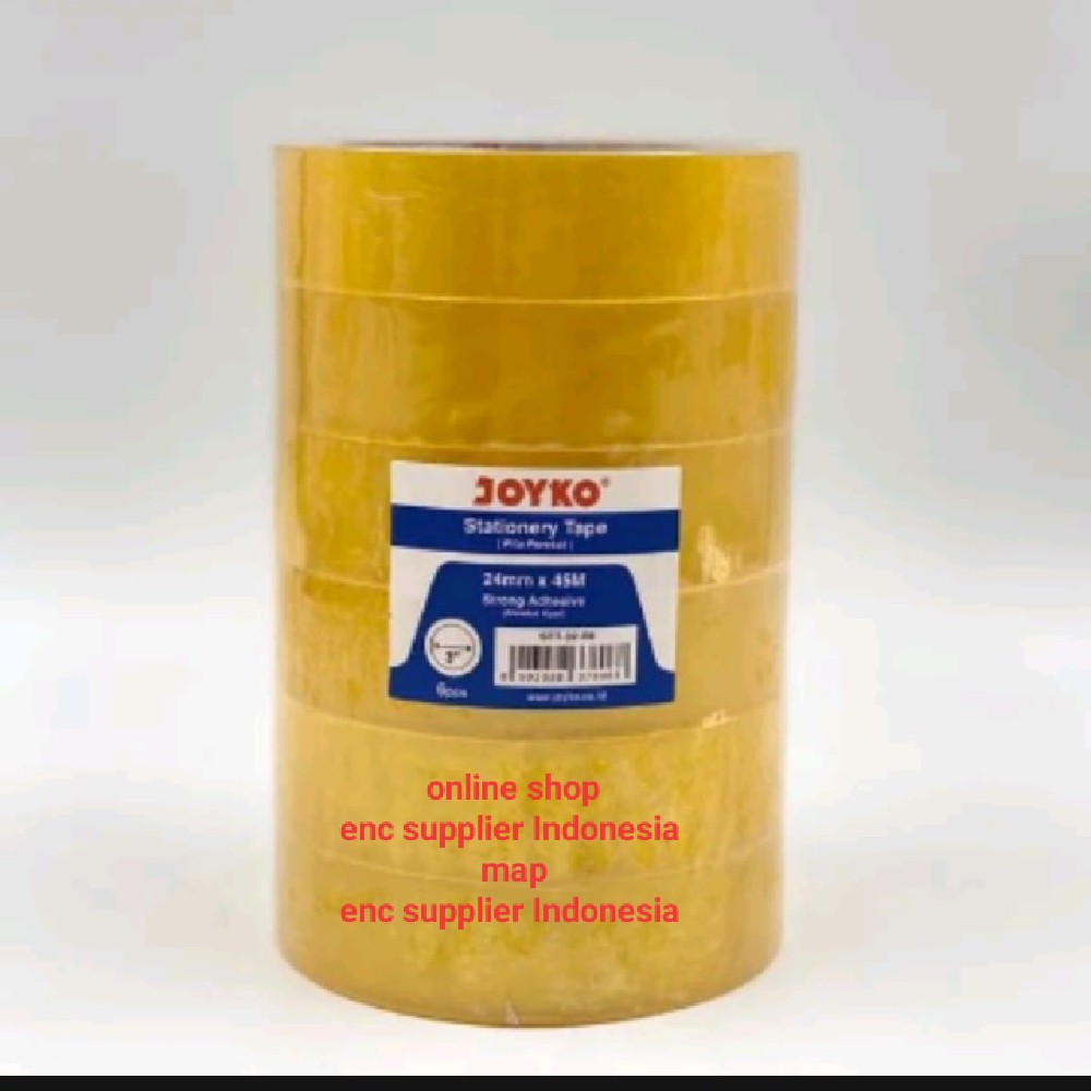 

JOYKO 6 buah selotip transparan 24 mm isolasi tip 45 m solasi tape bening 24mm x 45m 1 inch per slop - enc.sup