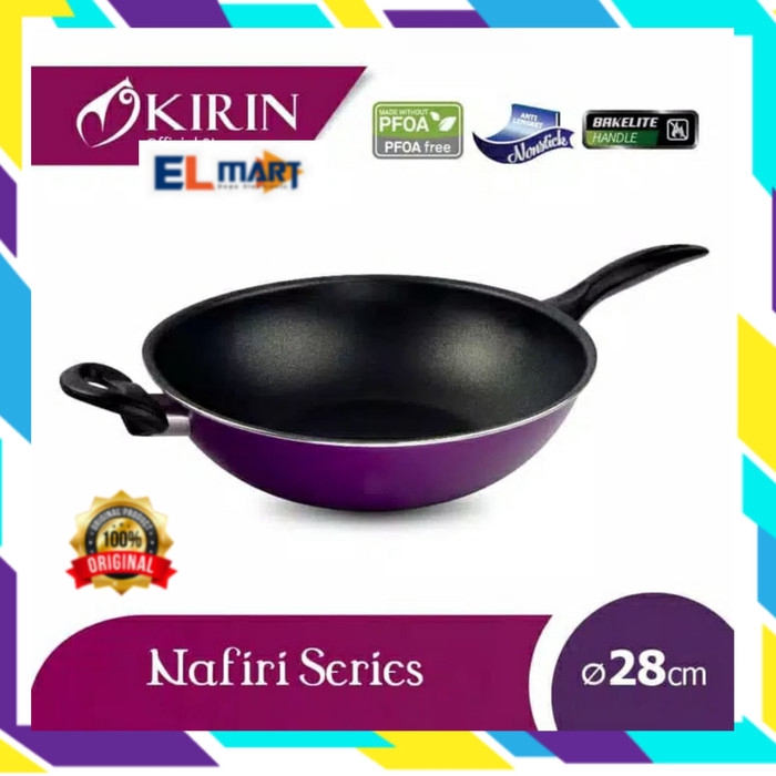 Wok Pan KIRIN Nafiri 28cm wajan pegangan penggorengan anti lengket KIRIN 28CM wajan penggoreng