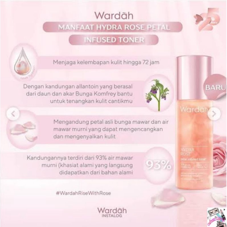 ☃Cutezz_Ching1☃Wardah Hydra Rose Petal Infused Toner 100ml