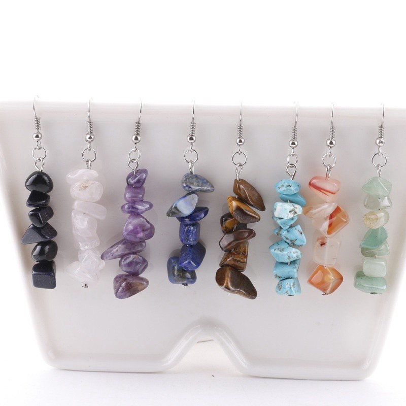 Anting Batu 7 Chakra Reiki Natural Stone