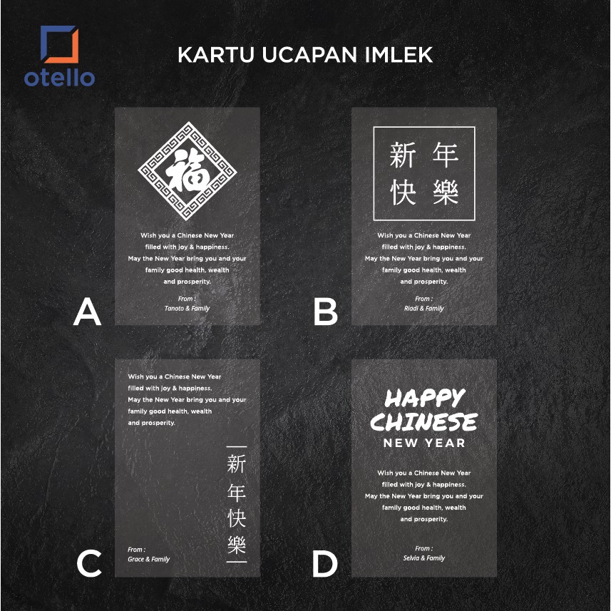 Custom Kartu Ucapan Imlek | Greetings Card CNY Sincia Kartu Chinese New Year Hoki Fu Hiasan Hampers